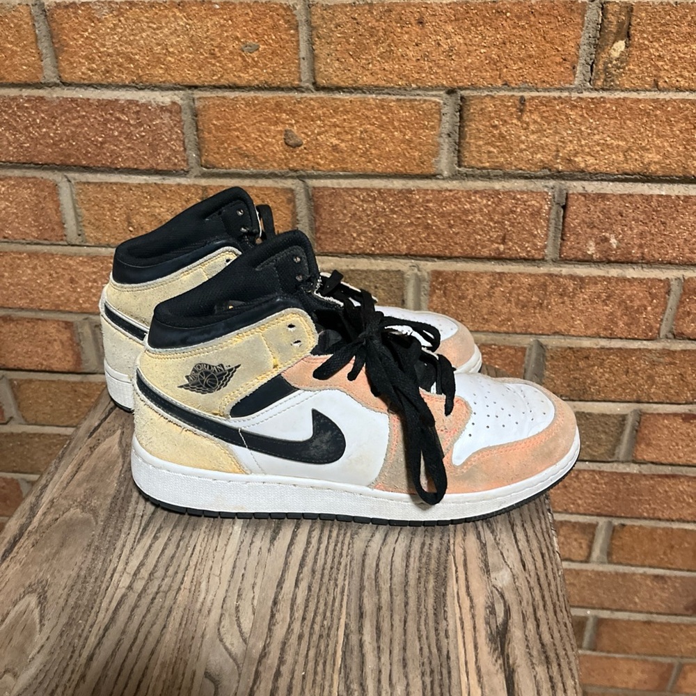 Nike Air Jordan High-Top Sneakers in Black, White, and Tan